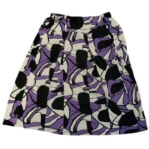 Metro Wear Geometric Pull-on Wide Waist Black Purple Black Gray Y2K Skirt L